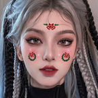 Christmas Bell Wreath Snowflake Face Temporary Tattoos