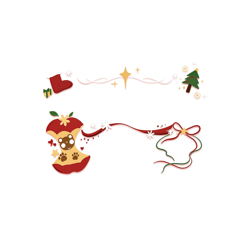 Cute Bear Apple Christmas Face Temporary Tattoos