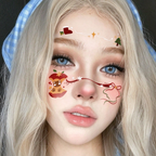 Cute Bear Apple Christmas Face Temporary Tattoos
