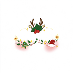 Reindeer Antler Santa Hat Christmas Face Temporary Tattoos