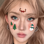 Snowman Reindeer Antler Christmas Face Temporary Tattoos