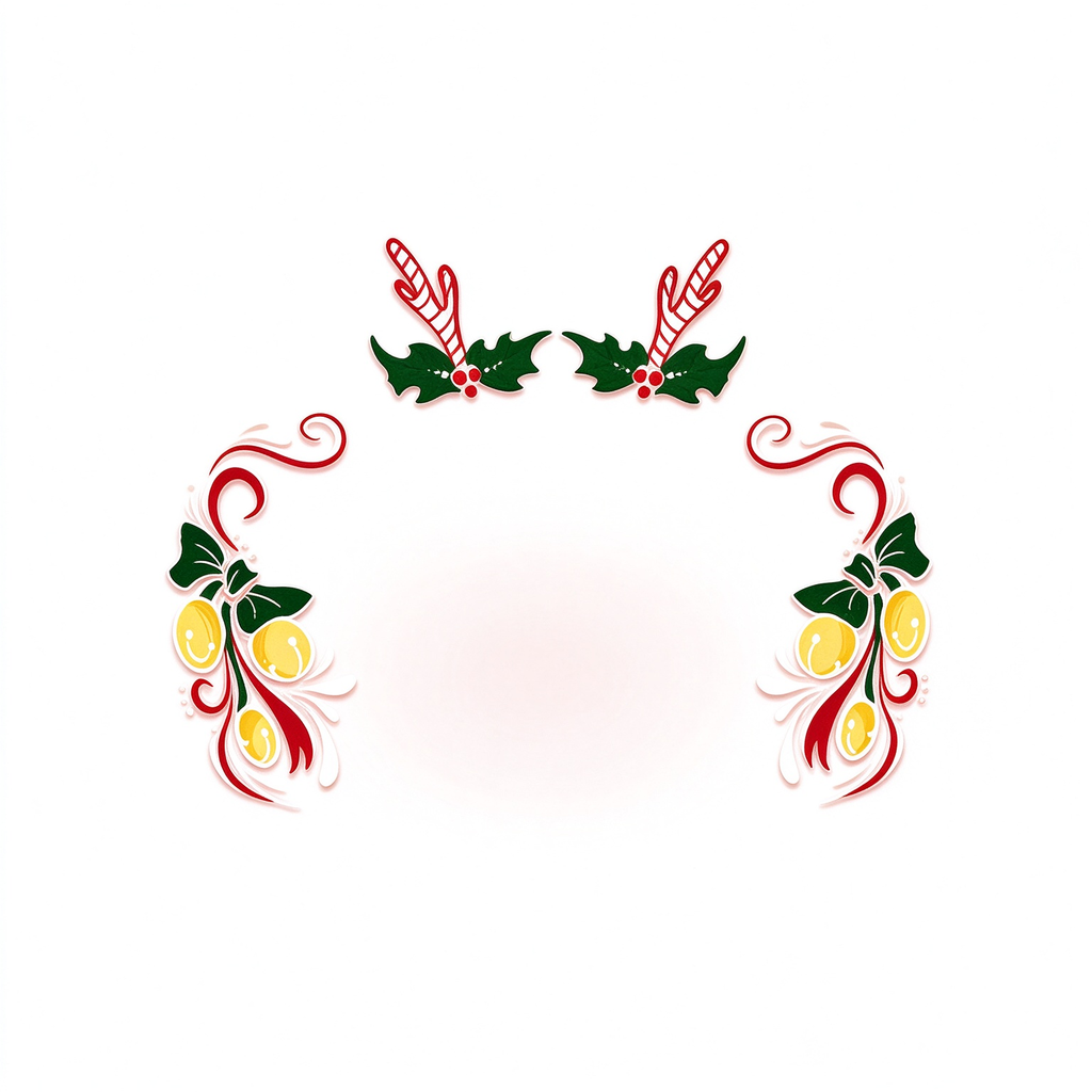 Candy Cane Holly Bauble Christmas Face Temporary Tattoos