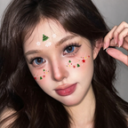 Christmas Tree Star Face Tattoos
