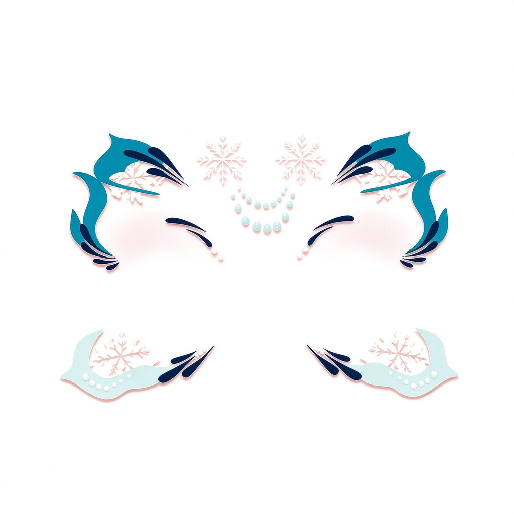 Ice Snowflake Face Tattoos