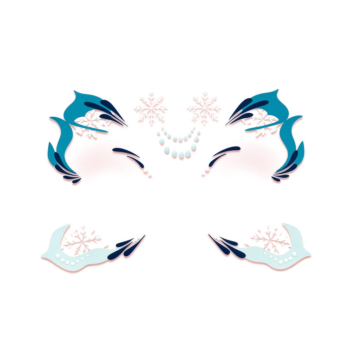Ice Snowflake Face Tattoos