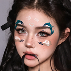 Ice Snowflake Face Tattoos