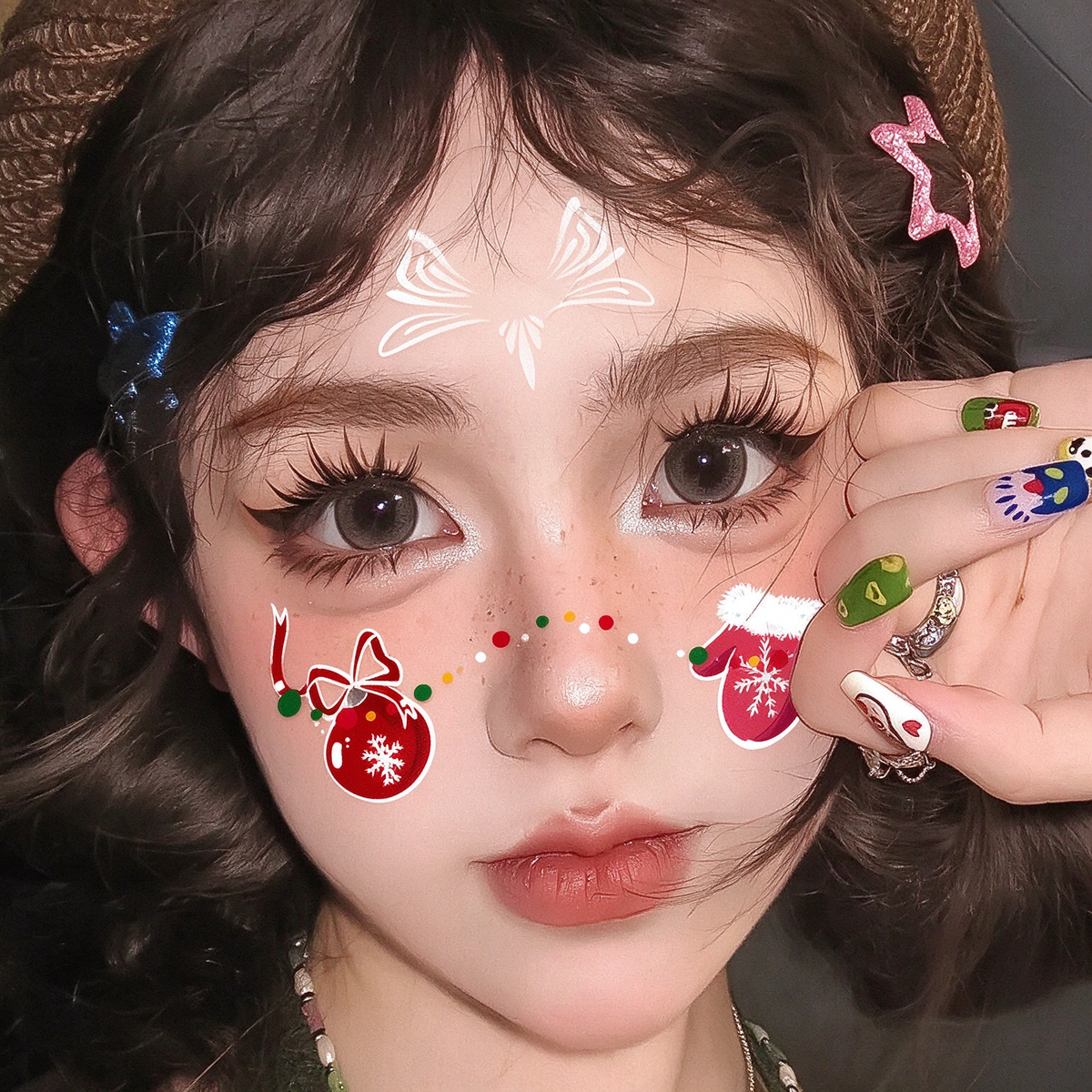 Bauble Mitten Face Tattoos