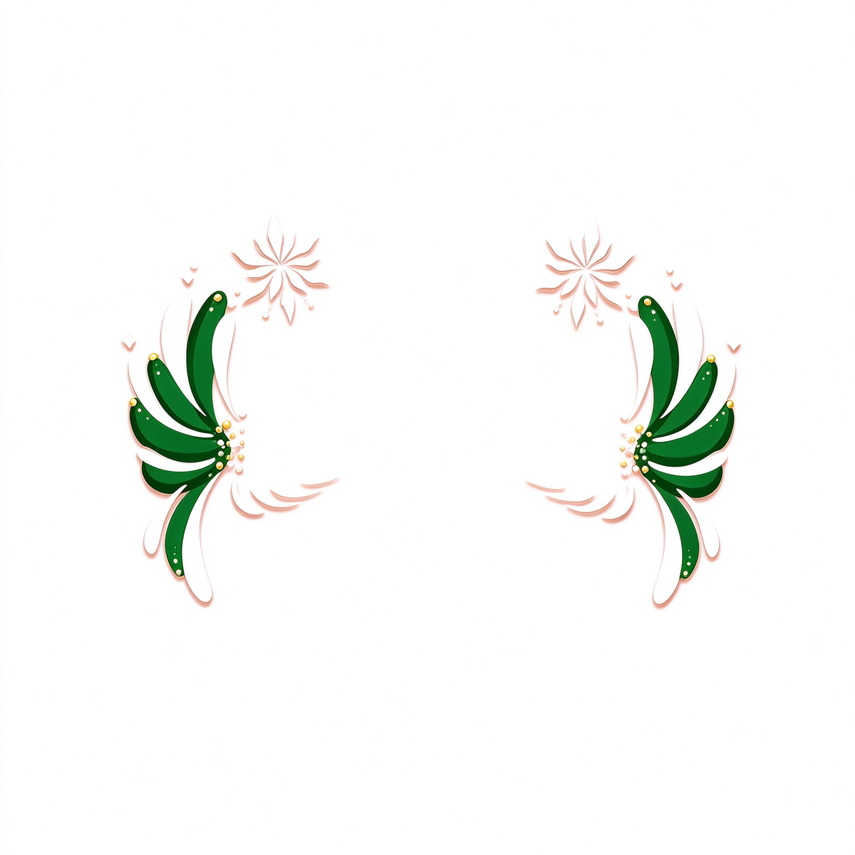Green Snowflake Face Tattoos
