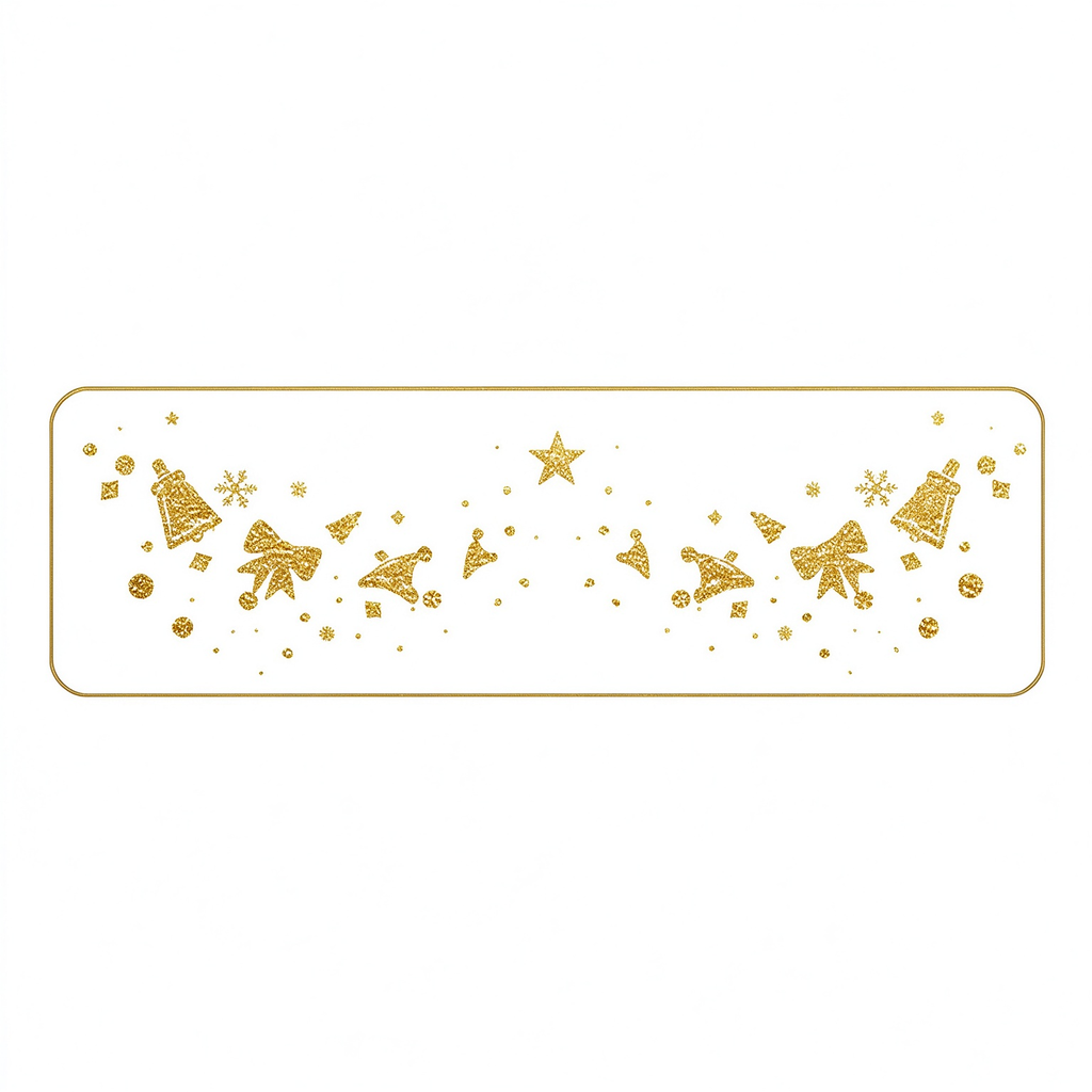 Metallic Glitter Bell & Bow Temporary Tattoos