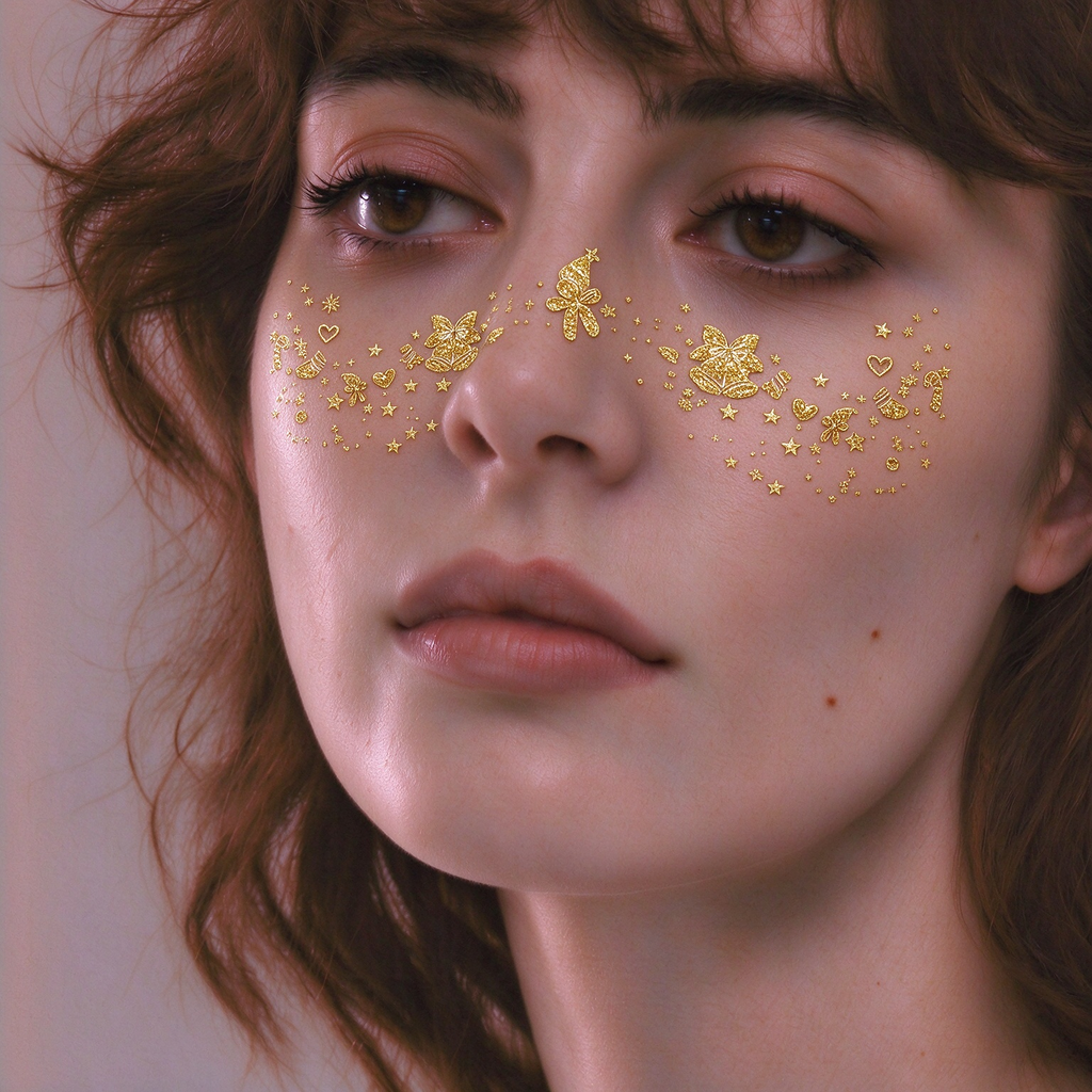 Metallic Glitter Butterfly & Star Temporary Tattoos
