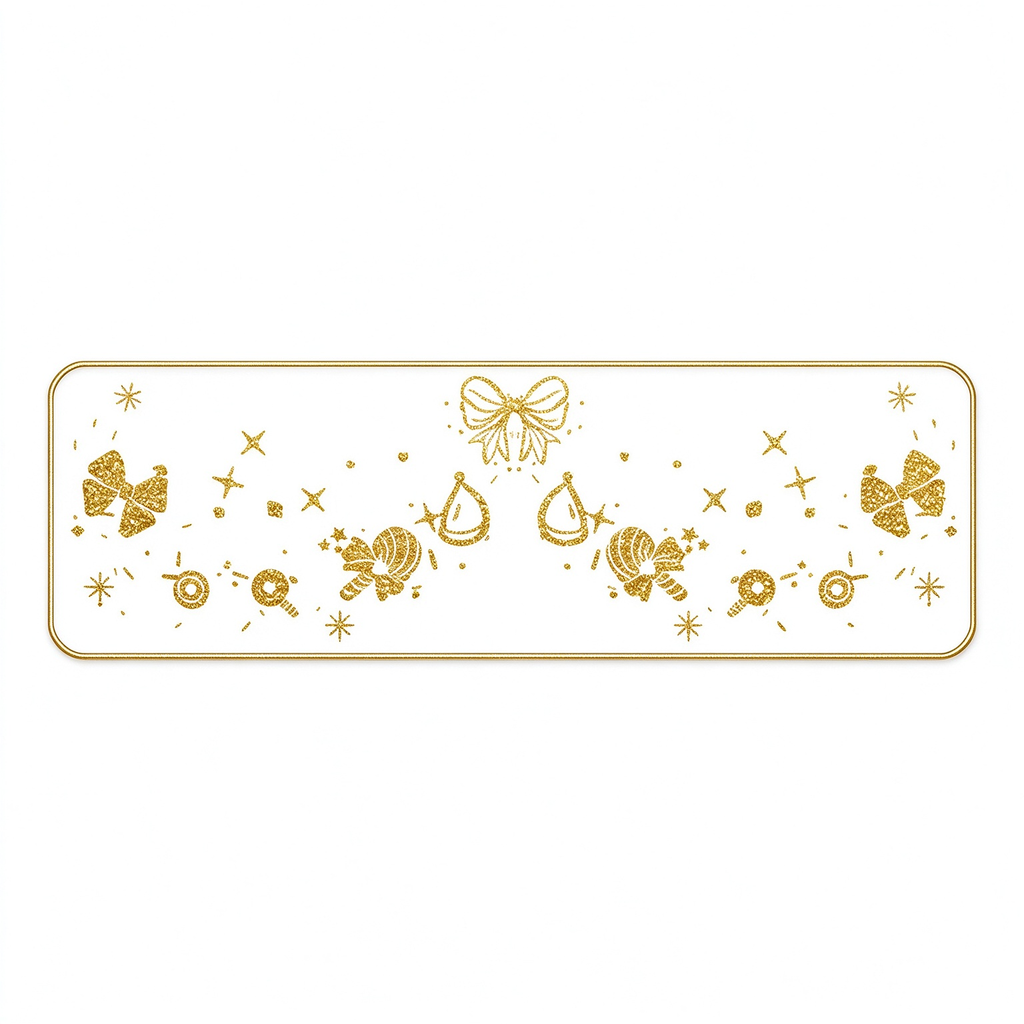 Metallic Glitter Bow & Candy Temporary Tattoos