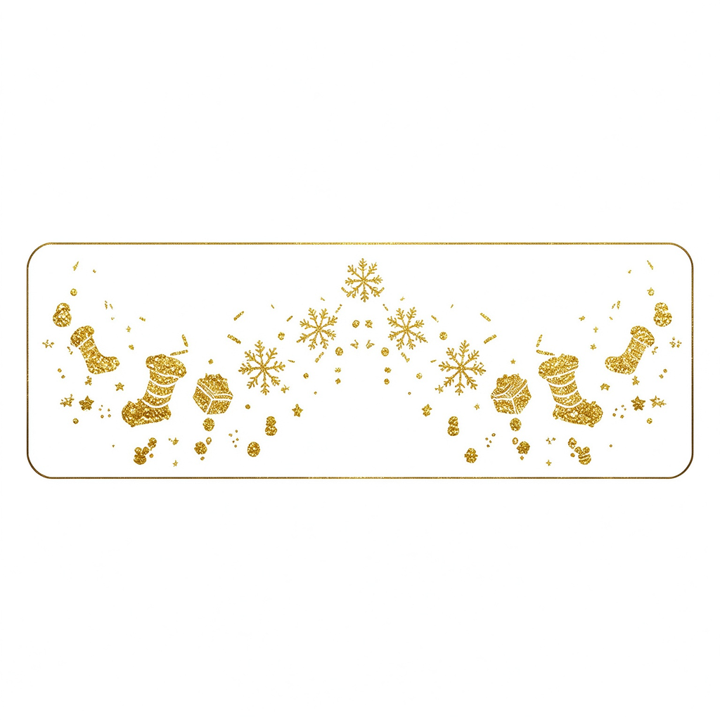 Metallic Glitter Stocking & Snowflake Temporary Tattoos