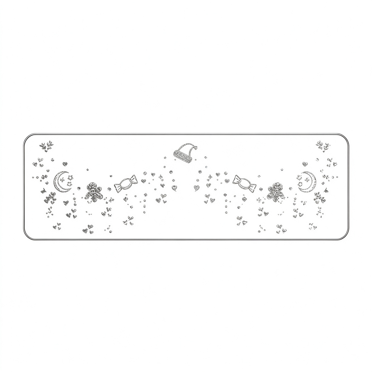 Silver Glitter Moon & Candy Temporary Tattoos