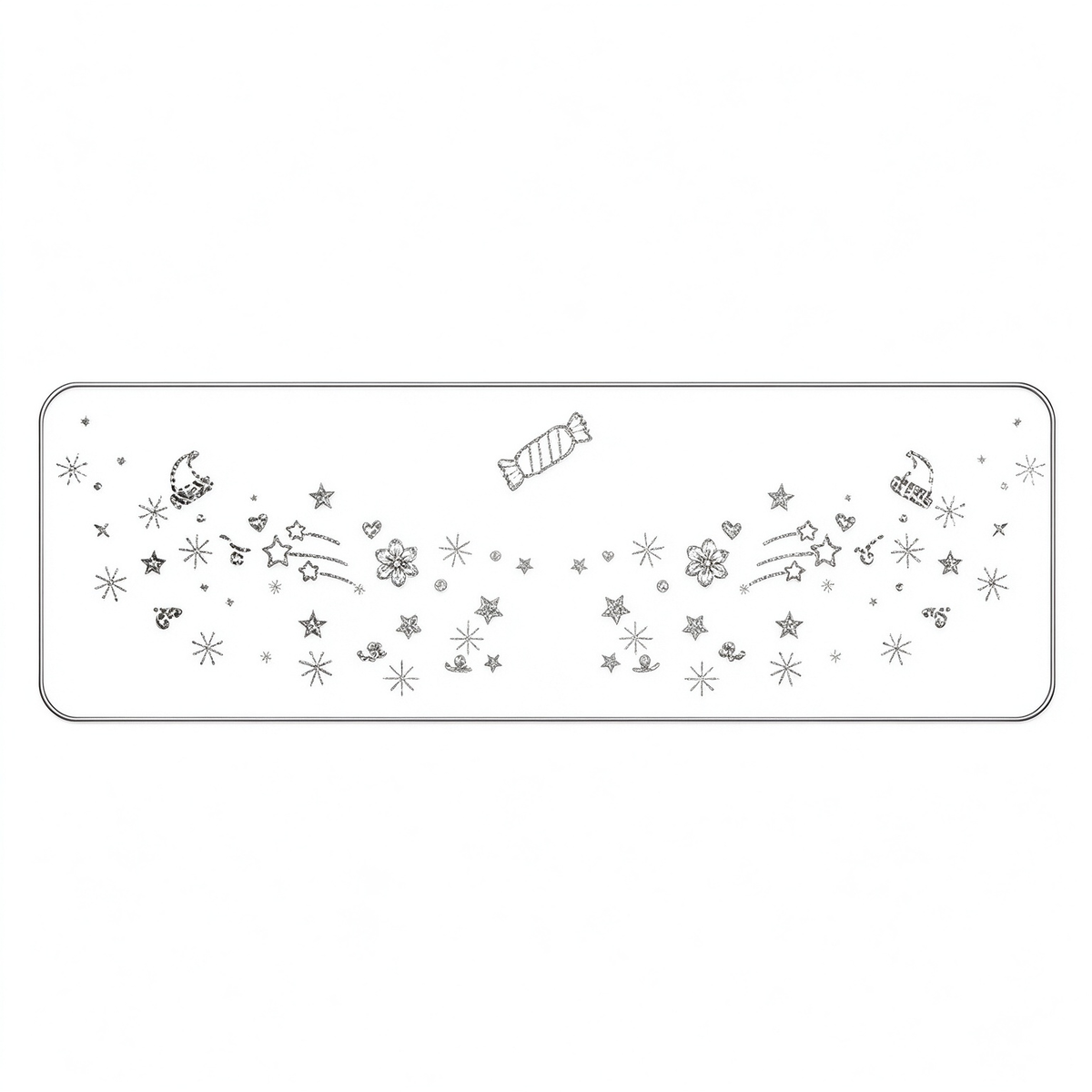 Silver Glitter Star & Candy Temporary Tattoos