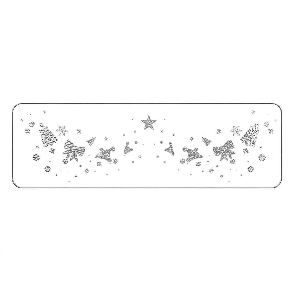Silver Glitter Bell & Bow Temporary Tattoos