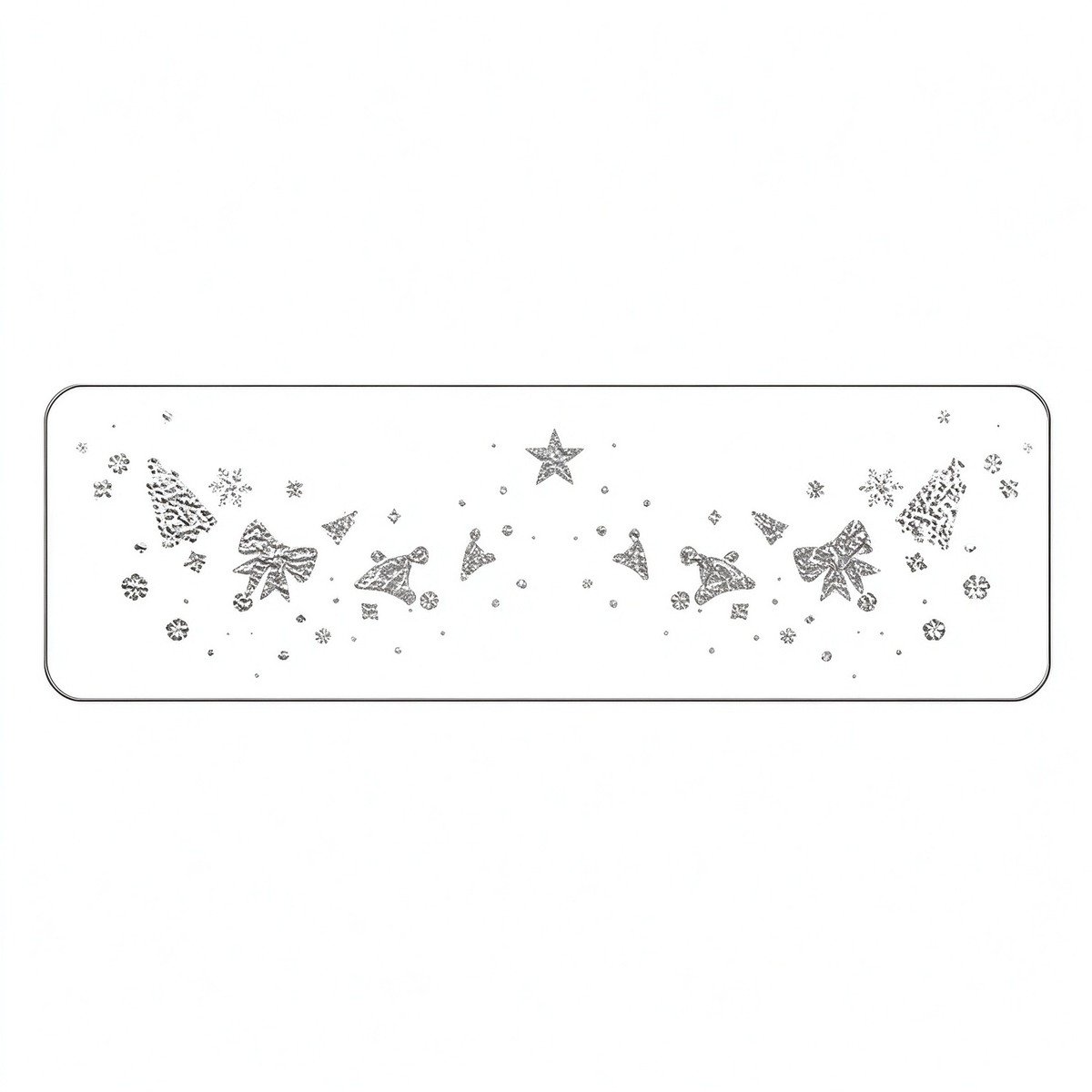 Silver Glitter Bell & Bow Temporary Tattoos