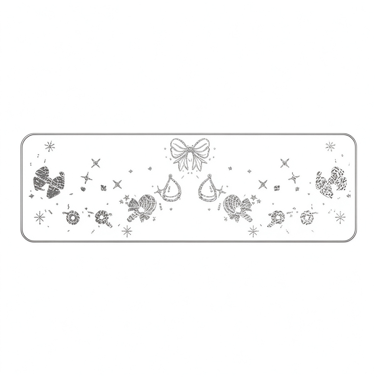 Silver Glitter Bow & Candy Temporary Tattoos