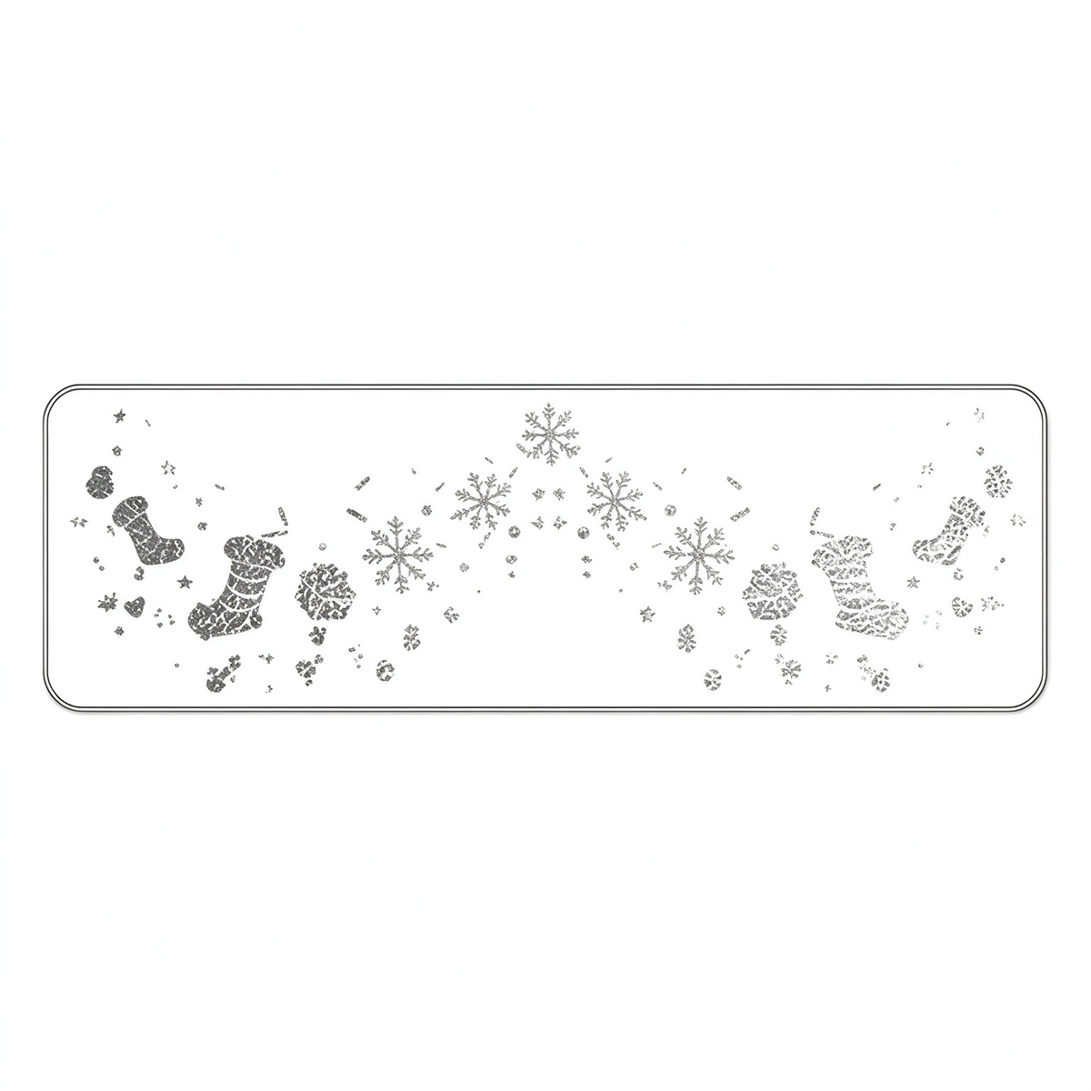 Silver Glitter Stocking & Snowflake Temporary Tattoos