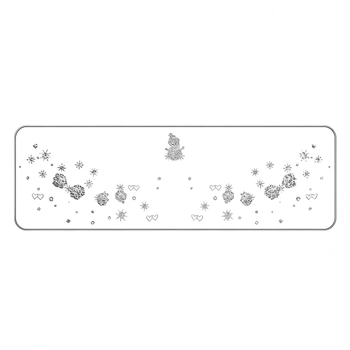 Silver Glitter Bear & Heart Temporary Tattoos
