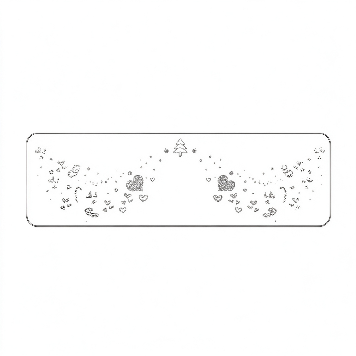 Silver Glitter Heart & Candy Temporary Tattoos