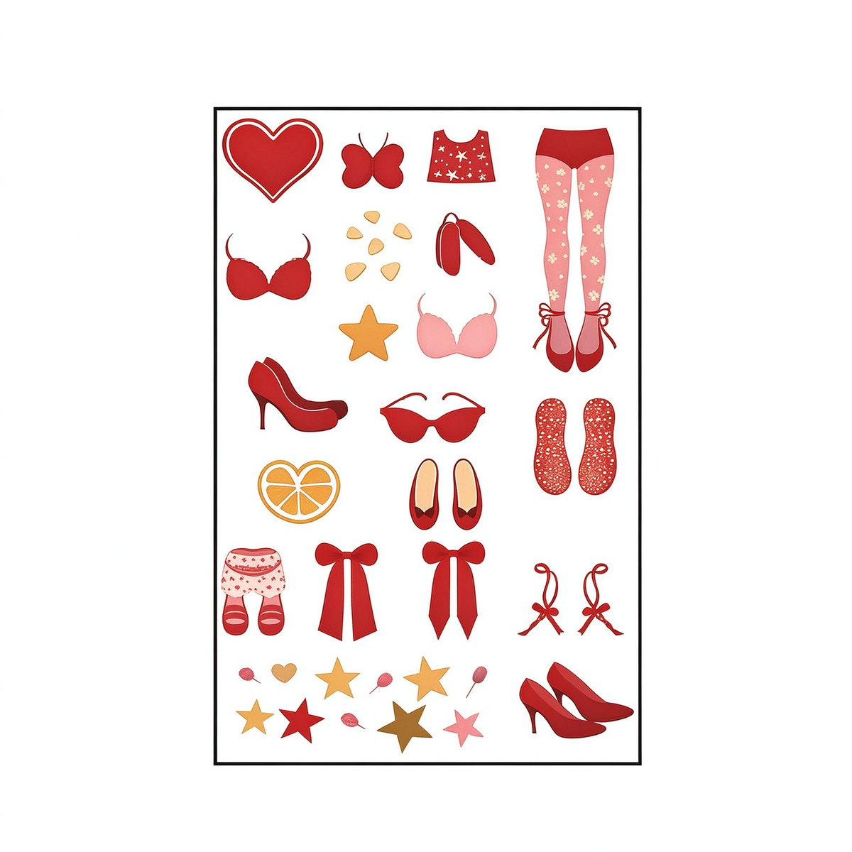 Red Fashion Girl Tattoos