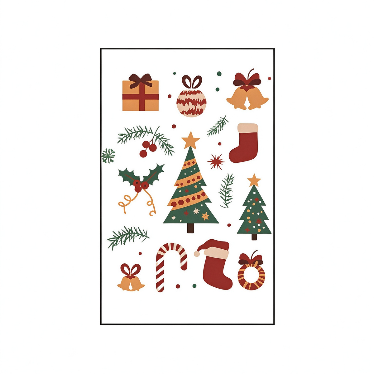 Retro Xmas Tree Tattoos