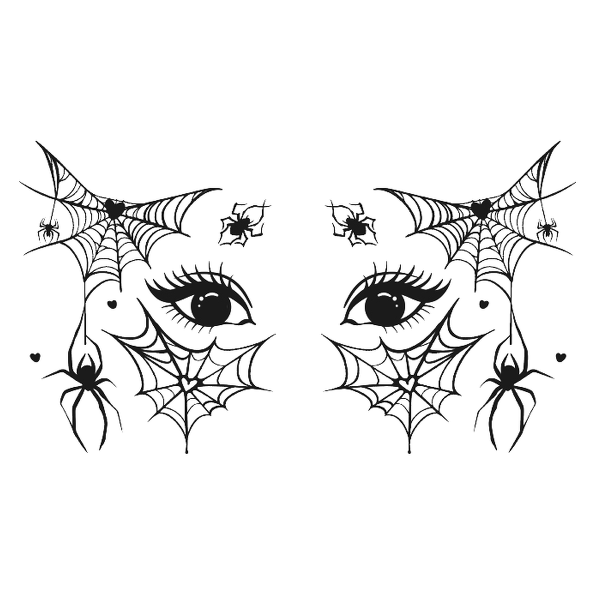 Heart Web Tattoo Halloween Decal