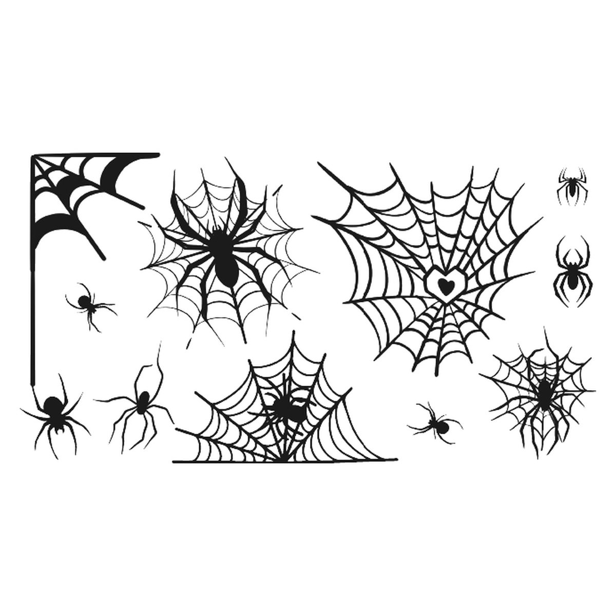 Heart Cobweb Tattoo Halloween Decal