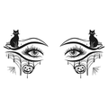 Cat Pumpkin Tattoo Halloween Decal
