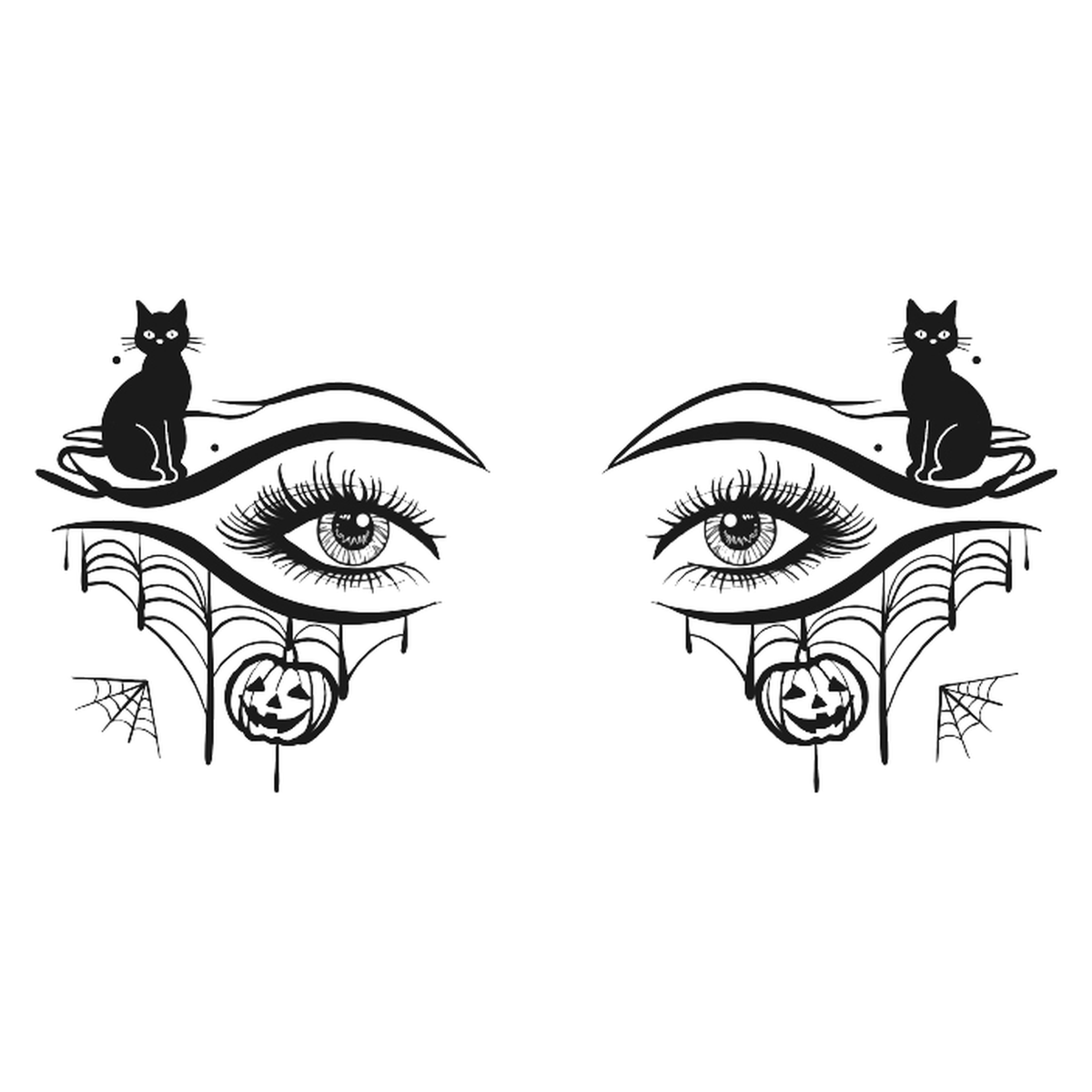 Cat Pumpkin Tattoo Halloween Decal