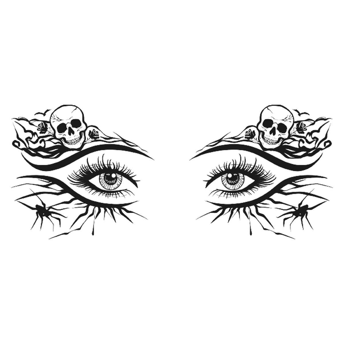 Skull Rose Tattoo Halloween Decal