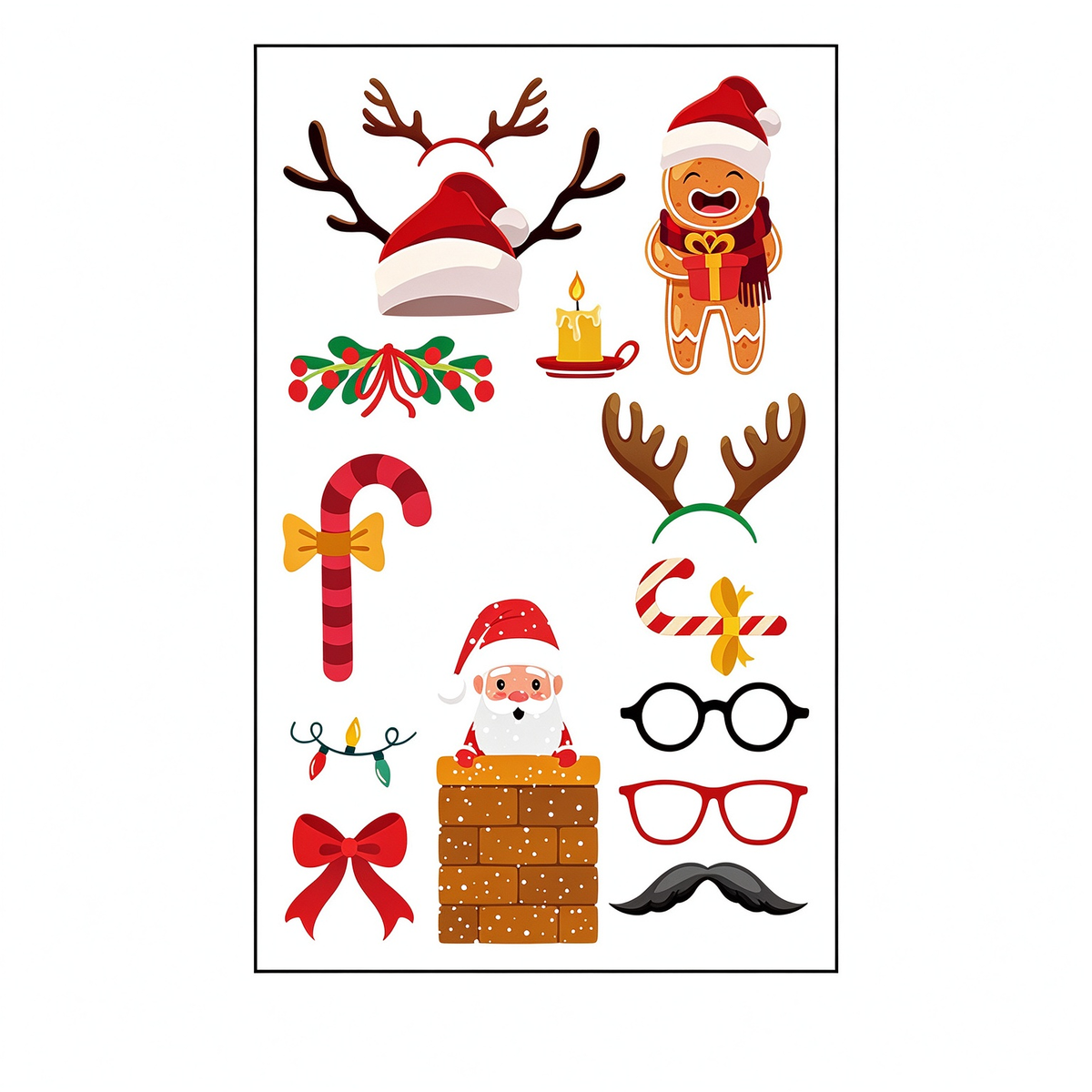 Gingerbread Photo Booth Stickers