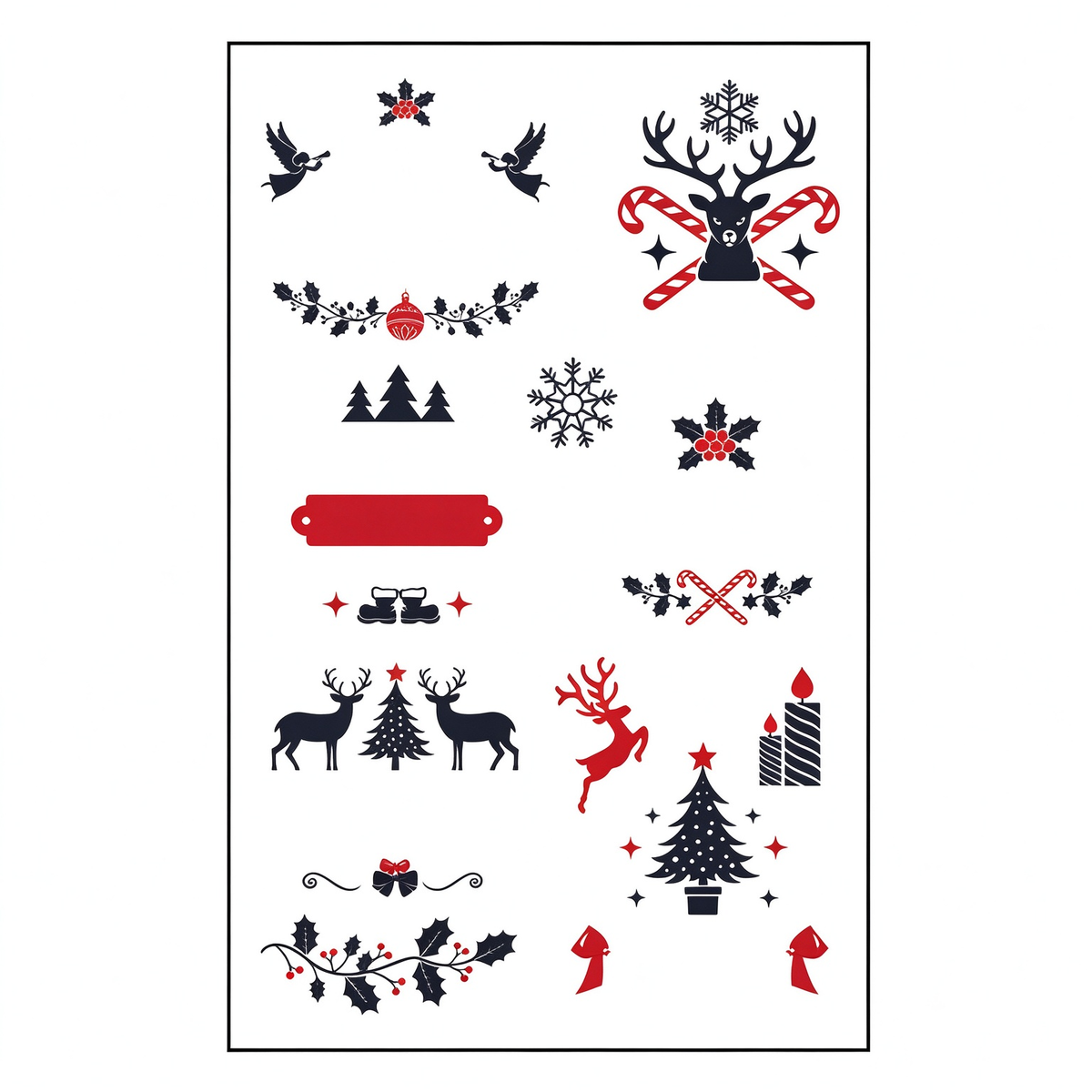 Vintage Christmas Deer Sticker Pack