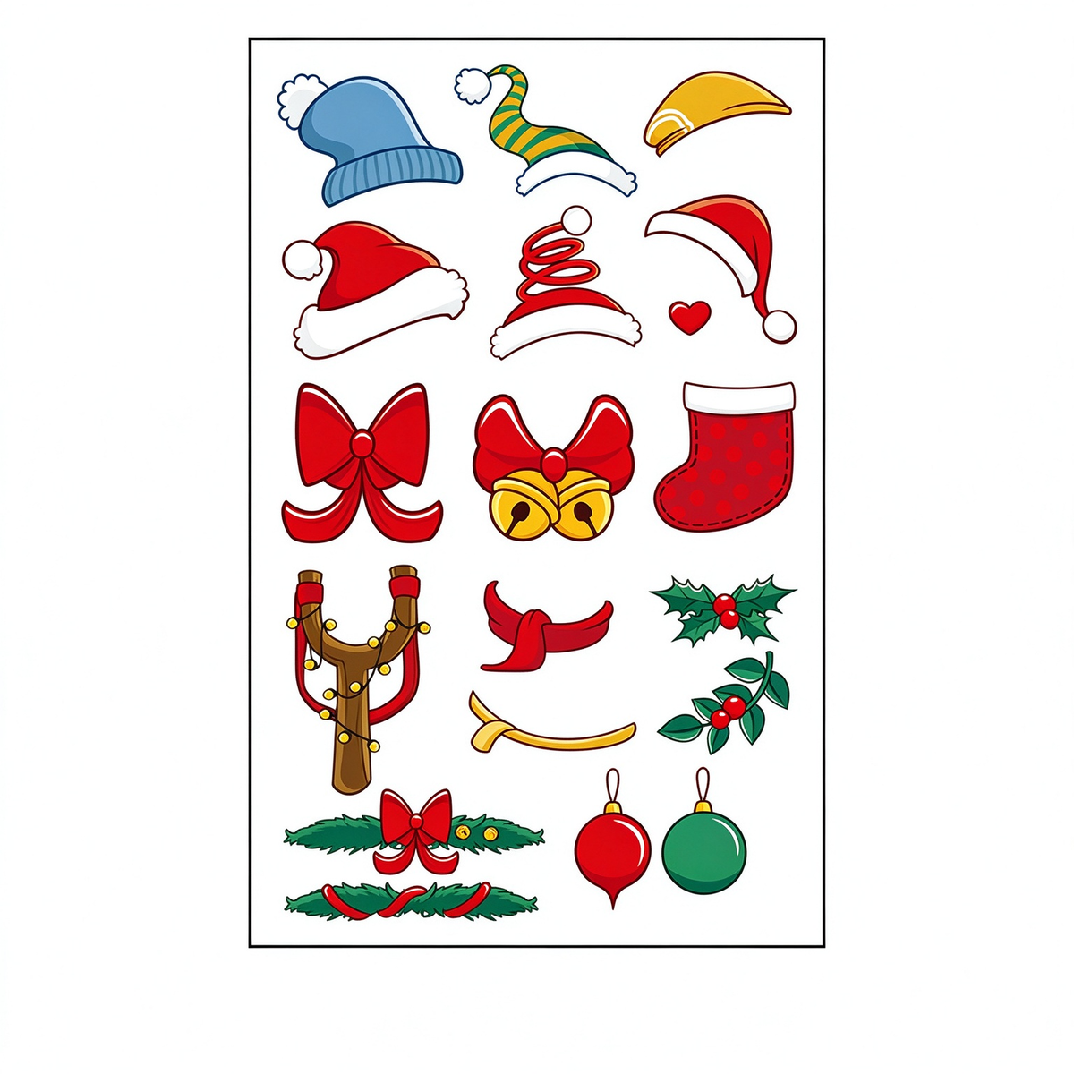 Christmas Hat Bow Sticker Pack