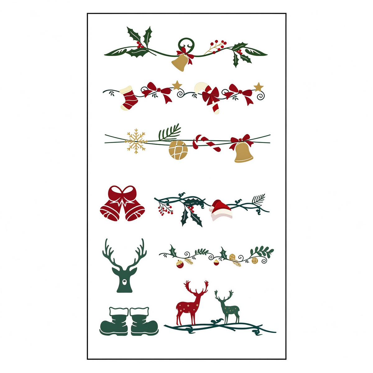 Christmas Holly Border Stickers