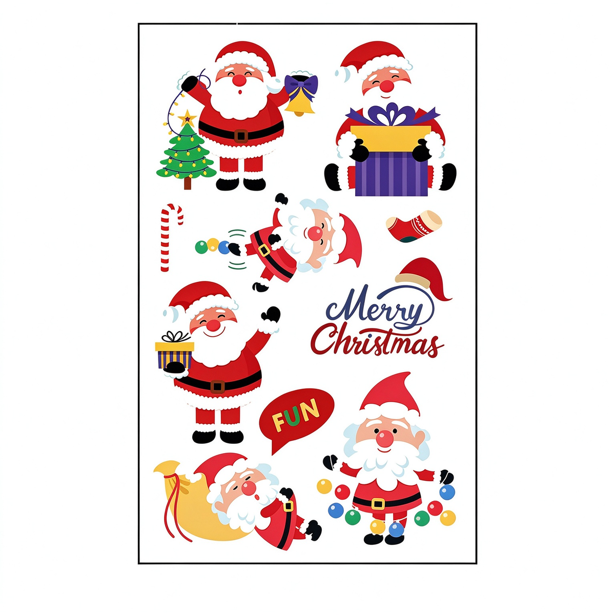 Merry Christmas Santa Stickers