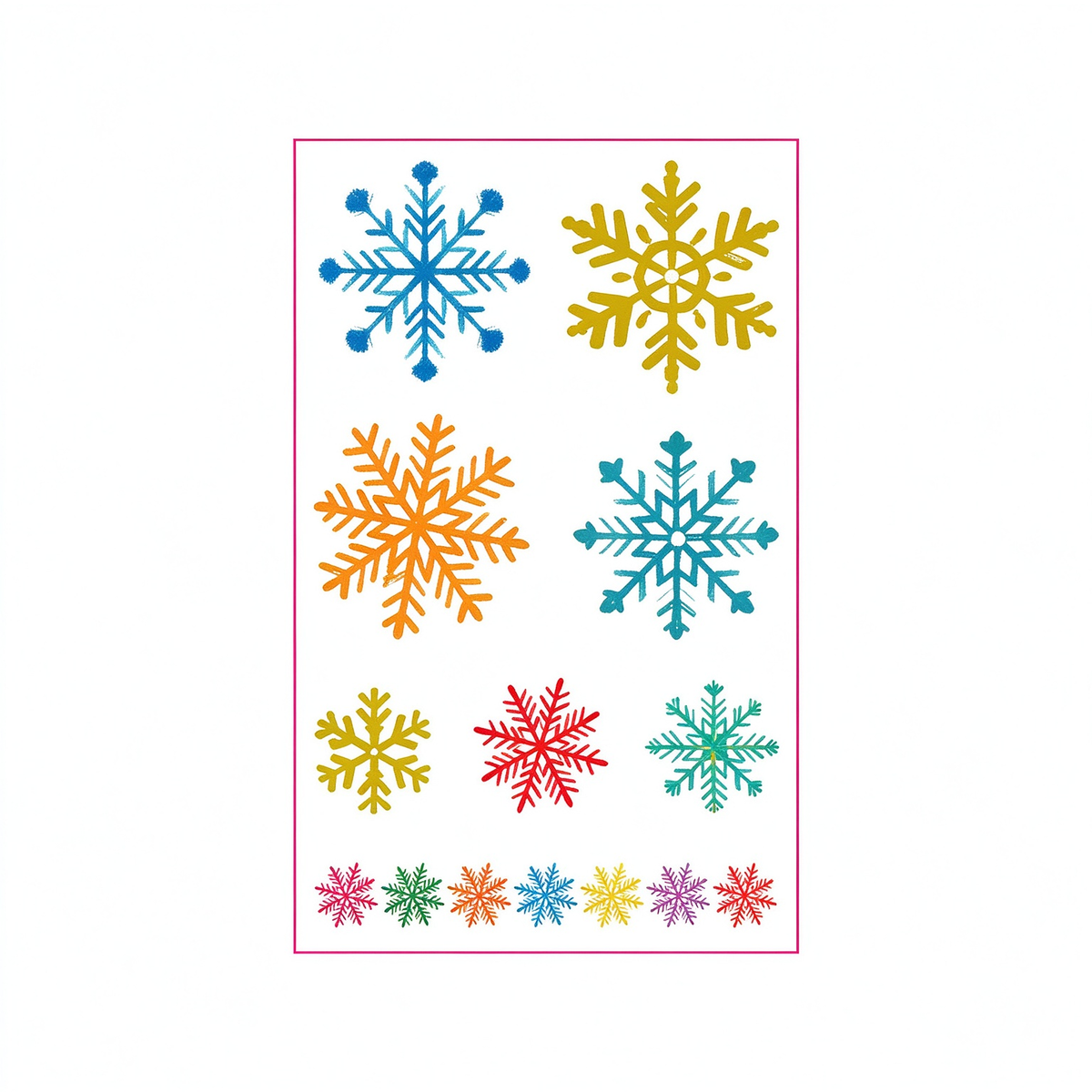 Color Snowflake Xmas Stickers