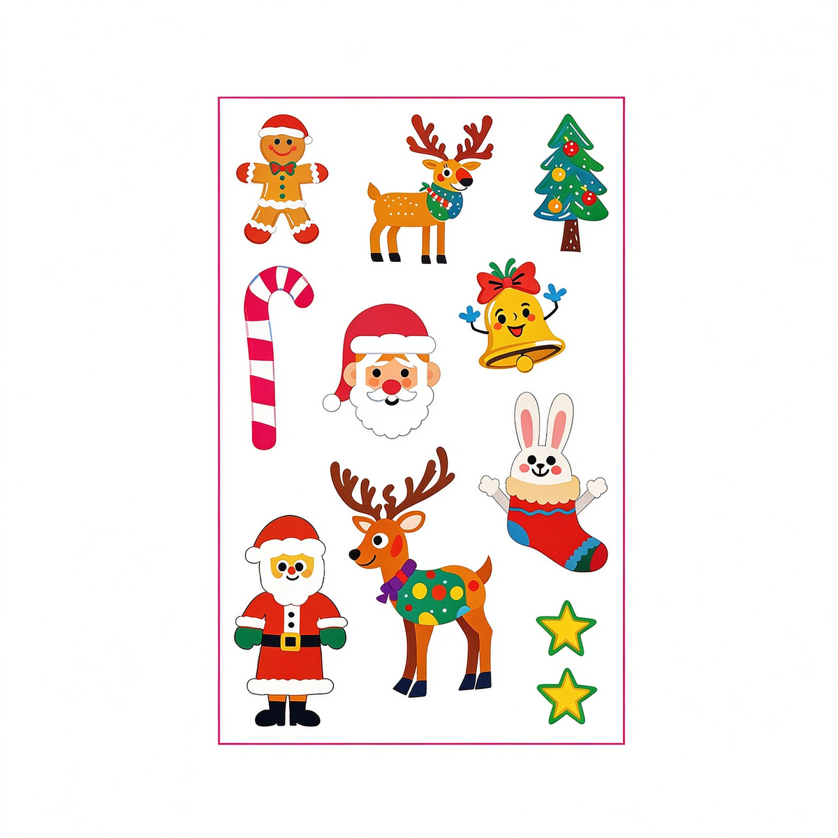 Santa Bunny Xmas Stickers
