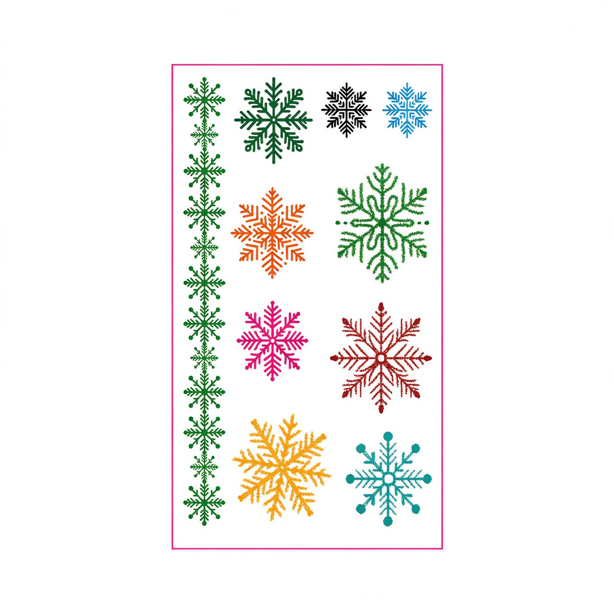 Rainbow Snowflake Stickers