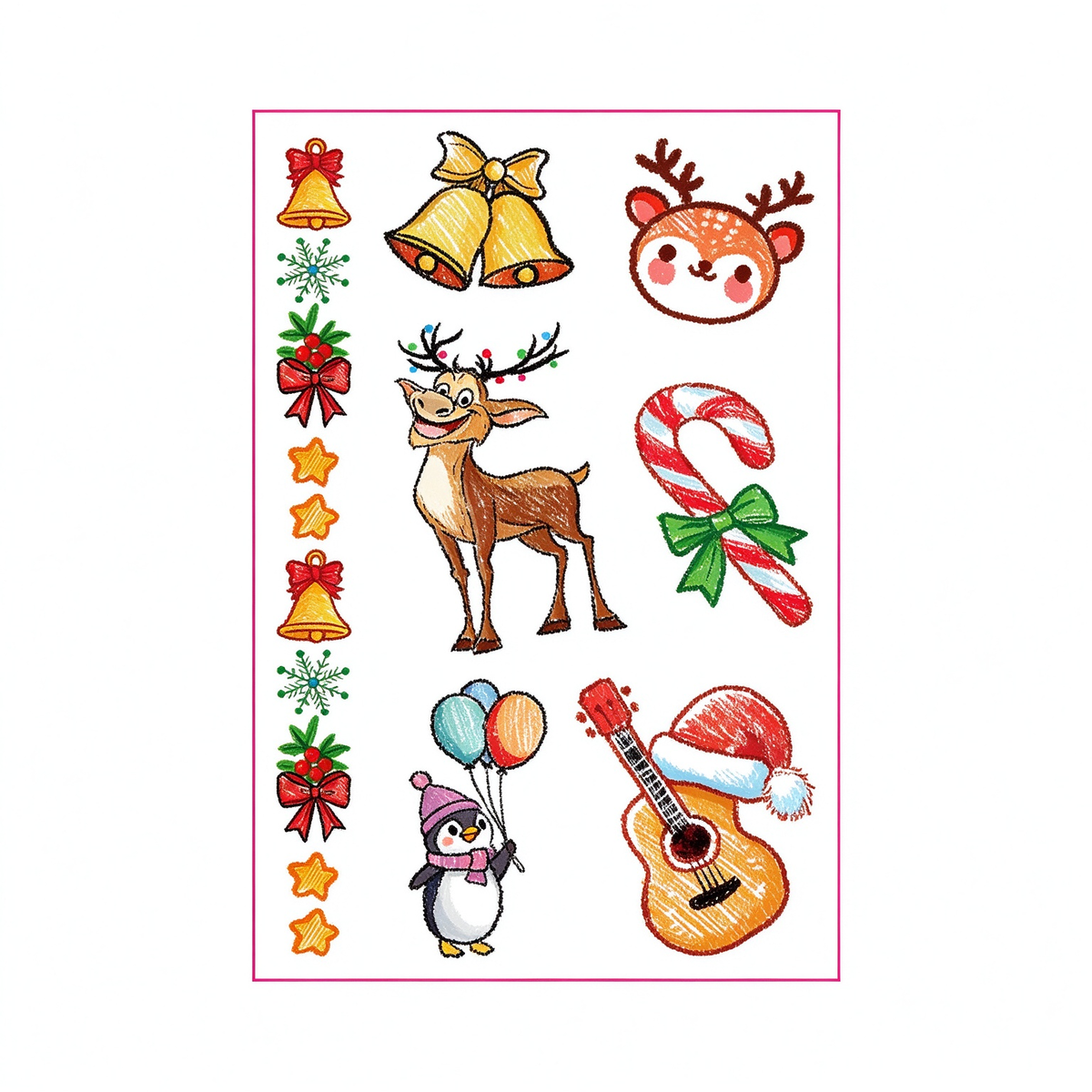 Penguin Bell Xmas Stickers