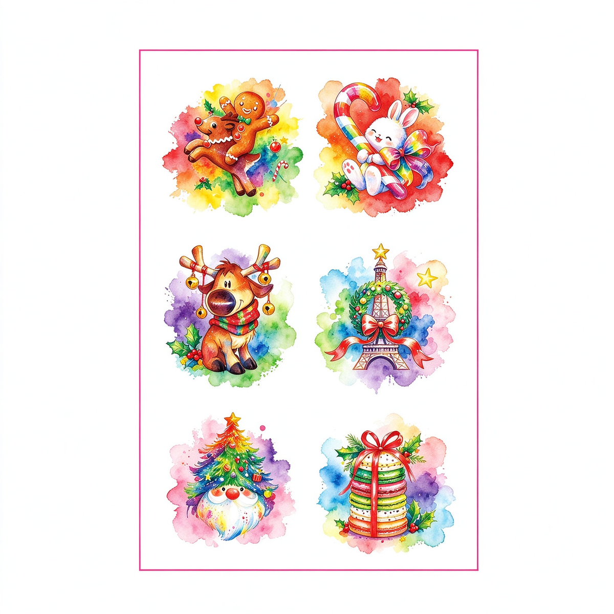 Xmas Rabbit Reindeer Stickers
