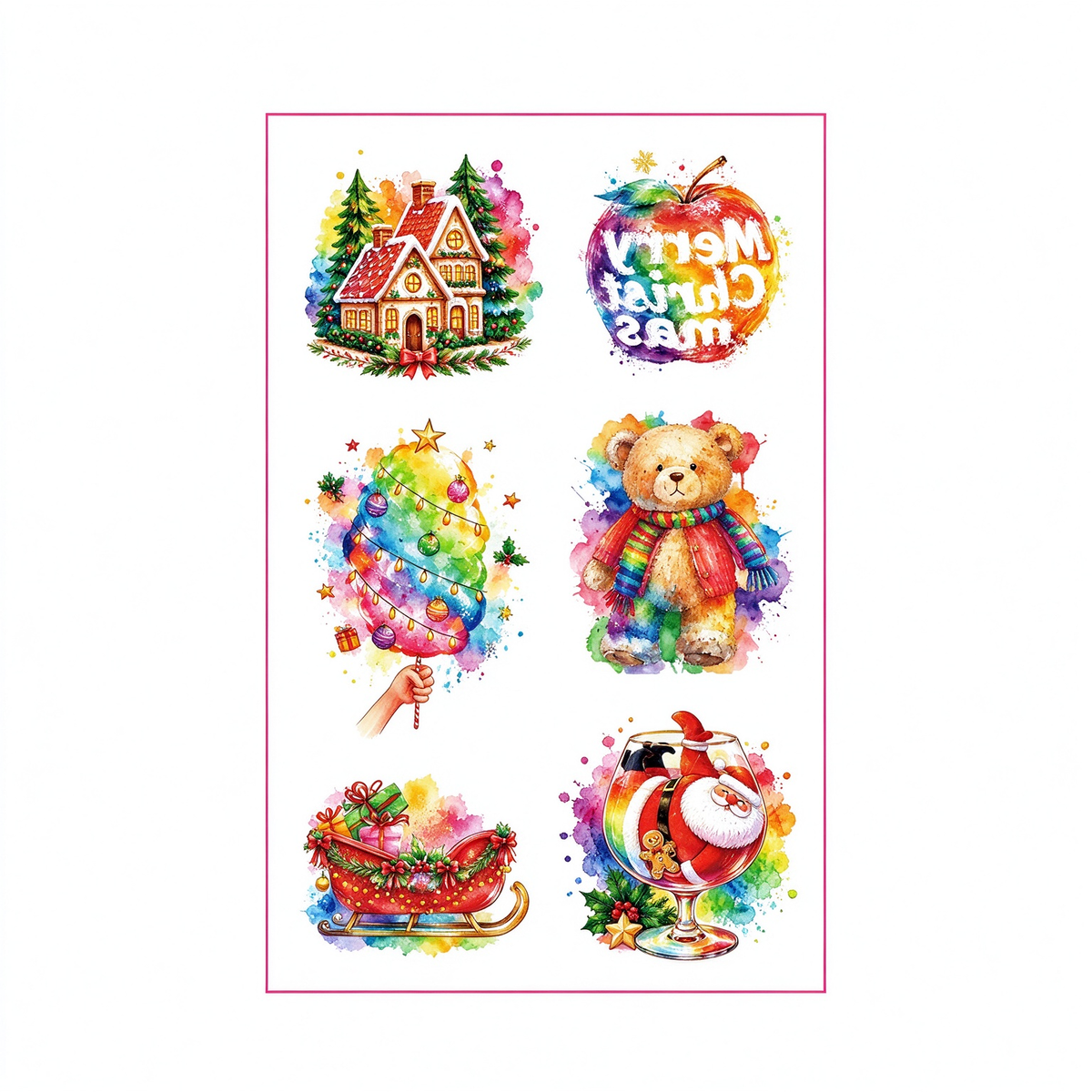 House Bear Xmas Stickers