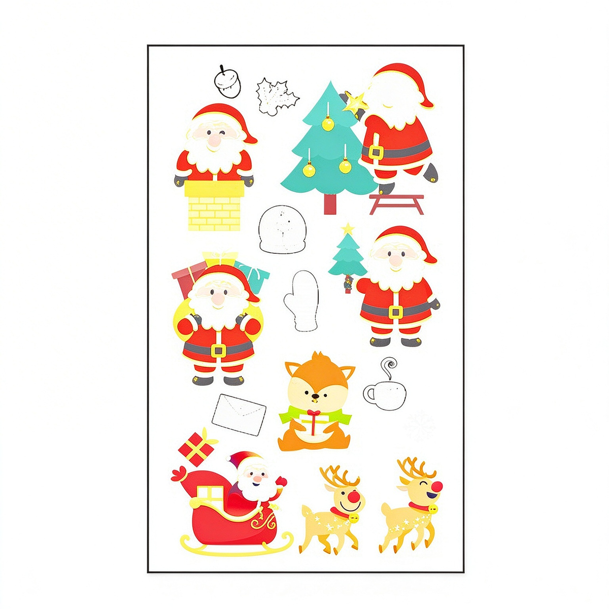 Glow Santa Xmas Stickers