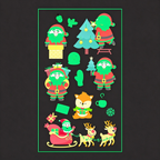 Glow Santa Xmas Stickers