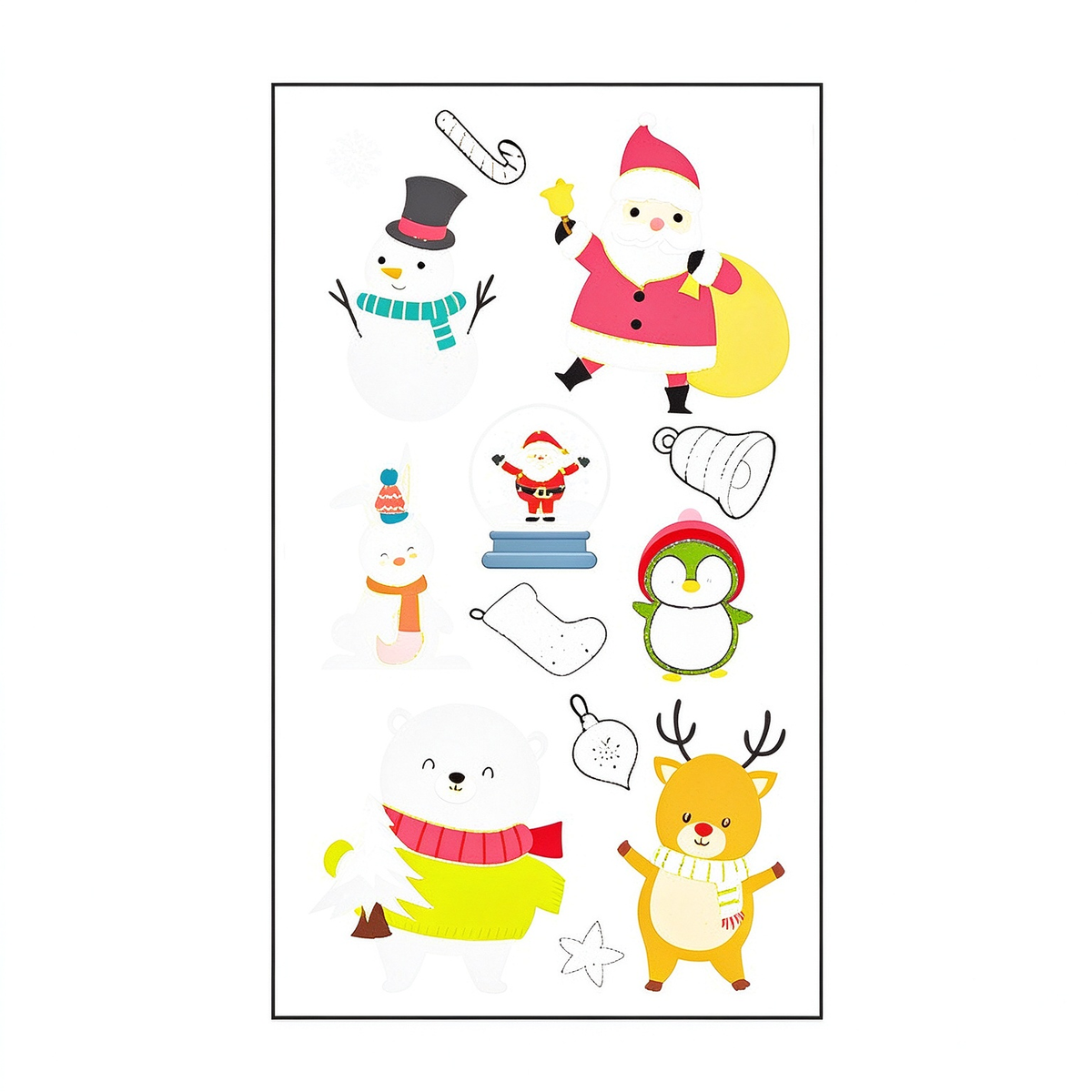 Snowman Bear Xmas Stickers