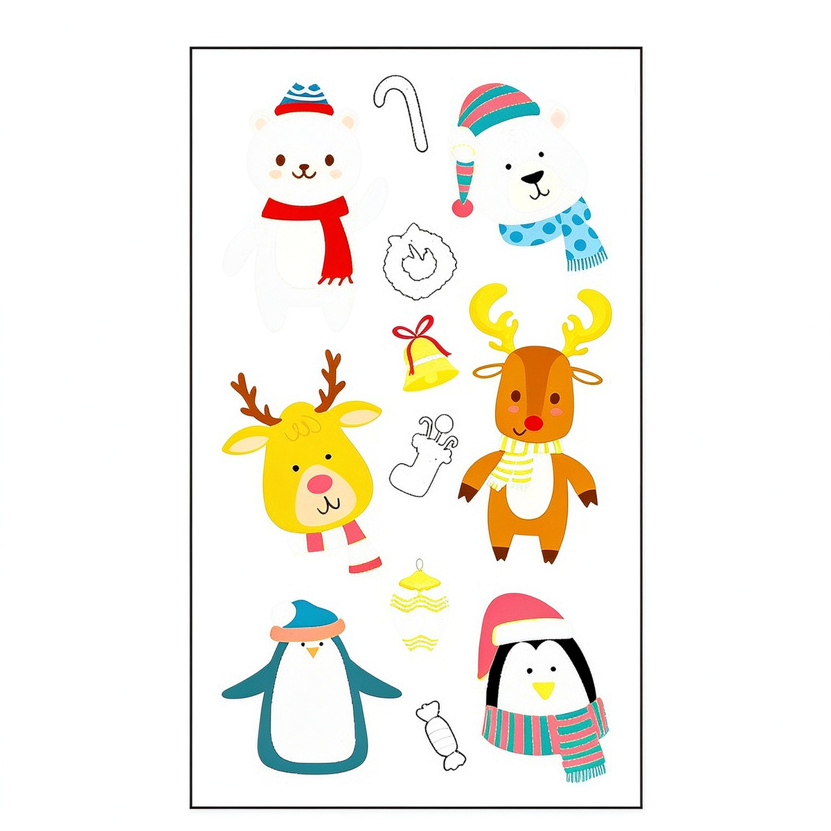Deer Bear Xmas Stickers