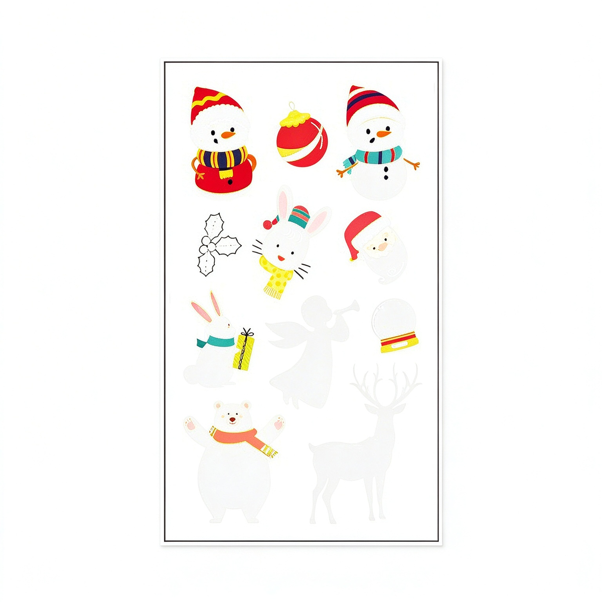 Snowman Bunny Xmas Stickers
