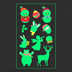 Snowman Bunny Xmas Stickers
