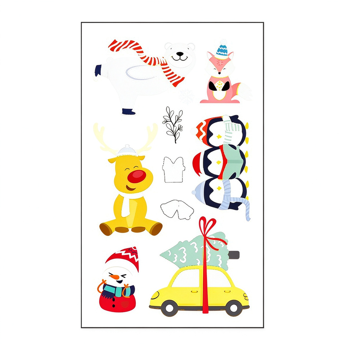 Fox Reindeer Xmas Stickers