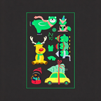 Fox Reindeer Xmas Stickers